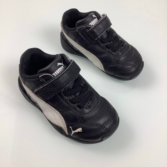 PUMA Tune Cat 3 Sneakers easy on off black & white toddler Size 4C EUC - Picture 3 of 12